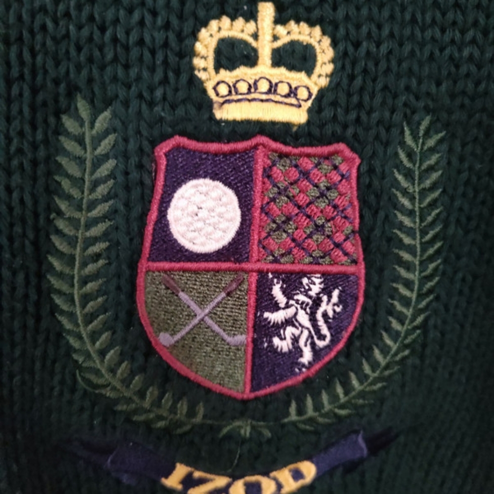 IZOD Hunter Green Golf V Neck Sweater Size Large - Picture 4 of 4